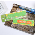 Hot sale soft rubber pvc temporary parking card, PVC 2D embossed moving car billboard